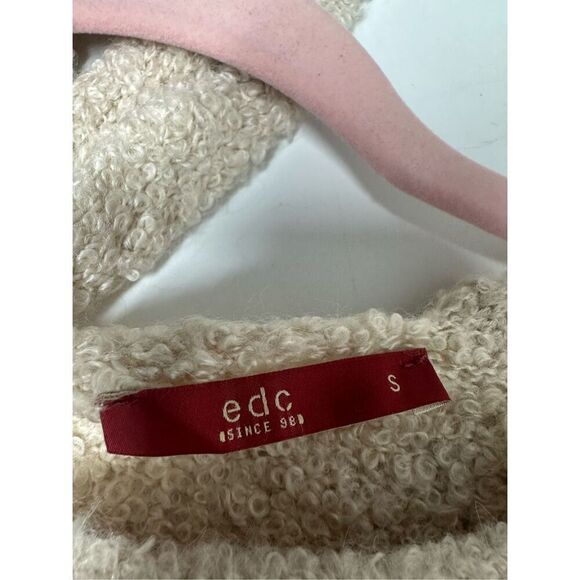 EDC Women’s Alpaca Blend Bohemian Sweater Tan Brown Bow on the Back Size S - Picture 6 of 12